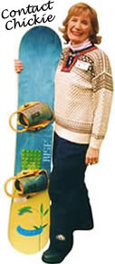 Contact Chickie Rosenberg Snowboarding for Women by Chickie Rosenberg woman snowboarding