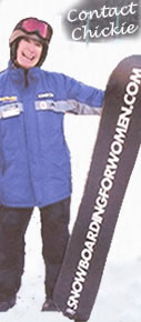 Contact Chickie Rosenberg Snowboarding for Women by Chickie Rosenberg woman snowboarding